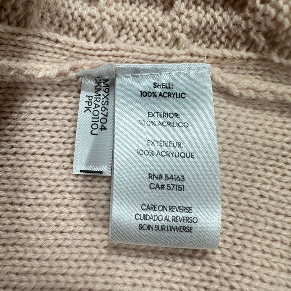 Calvin Klein Womens Sweater Sz Small Light Pink Cowl Neck Cable Knit Tunic EUC - Picture 10 of 12